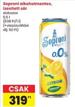 Interspar Soproni alkoholmentes, ízesített sör dobozos ajánlat