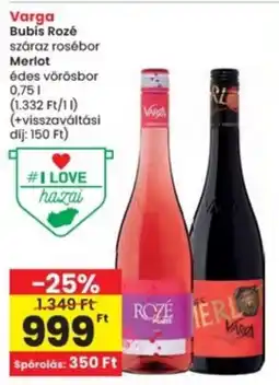 Interspar Varga Bubis Rozé, Merlot ajánlat