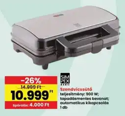 Interspar SIM PEX BASIC Szendvicssütő ajánlat