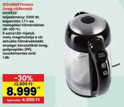 Interspar GOURMETmaxx üveg vízforraló ajánlat