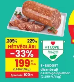 Interspar S-BUDGET disznósajt ajánlat