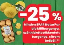 Interspar SPAR NaturPur bio kifliburgonya, szénhidrátcsökkentett burgonya, citrom ajánlat