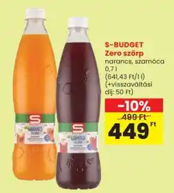 Spar S-BUDGET Zero szörp ajánlat