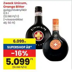 Spar Zwack Unicum Orange Bitter ajánlat