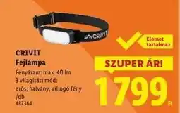 Lidl Crivit Fejlámpa ajánlat