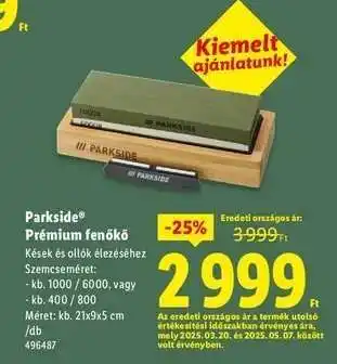 Lidl PARKSIDE Prémium fenőkő ajánlat
