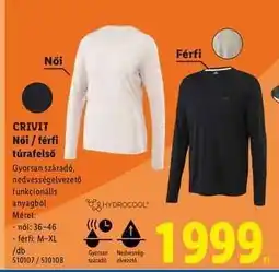 Lidl CRIVIT Női / férfi túrafelső ajánlat