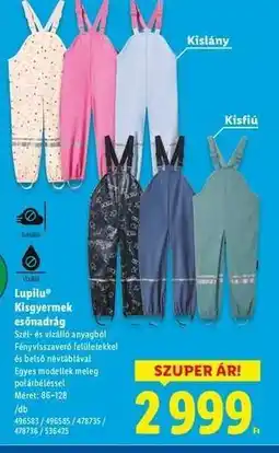 Lidl Lupilu Kisgyermek esőnadrág ajánlat