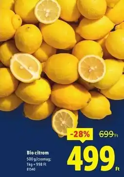 Lidl Bio citrom ajánlat