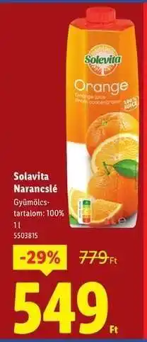 Lidl Solavita Narancslé ajánlat