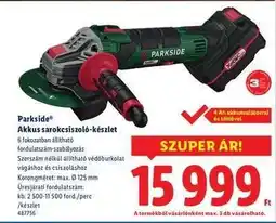 Lidl Parkside Akkus sarokcsiszoló-készlet ajánlat
