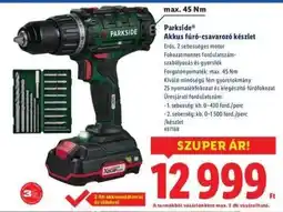 Lidl PARKSIDE Akkus fúró-csavarozó készlet ajánlat