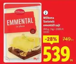 Lidl Milbona Szeletelt ementáli sajt ajánlat