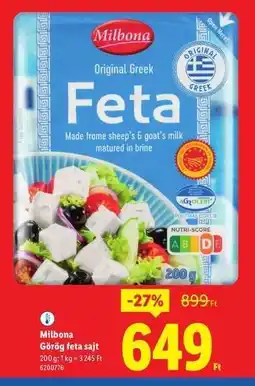 Lidl MILBONA Görög feta sajt ajánlat