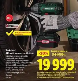 Lidl Parkside Akkus ütvecsavarozó készlet ajánlat