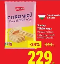 Lidl SONDEY Töltött ostya ajánlat