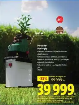 Lidl PARKSIDE Aprítógép ajánlat