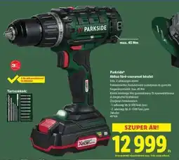 Lidl PARKSIDE Akkus fúró-csavarozó készlet ajánlat