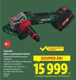 Lidl Parkside Akkus sarokcsiszoló-készlet ajánlat