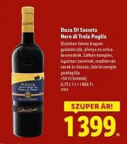 Lidl Duca Di Sasseta Nero di Troia Puglia ajánlat