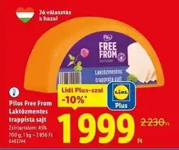 Lidl PILOS FREE FROM Laktózmentes trappista sajt ajánlat
