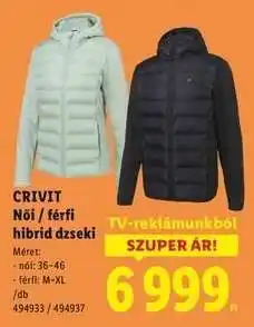 Lidl CRIVIT Női / férfi hibrid dzseki ajánlat