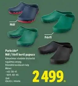 Lidl PARKSIDE Női / férfi kerti papucs ajánlat