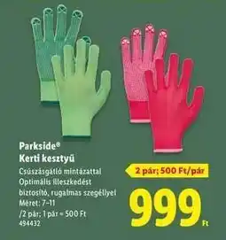 Lidl PARKSIDE Kerti kesztyű ajánlat