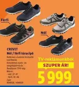 Lidl CRIVIT Női / férfi túracipő ajánlat