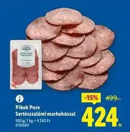 Lidl Pikok Pure Sertésszalámi marhahússal ajánlat