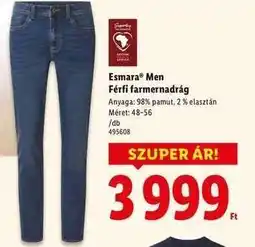 Lidl Esmara Men Férfi farmernadrág ajánlat