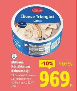 Lidl MILBONA Körcikkelyes dobozos sajt ajánlat