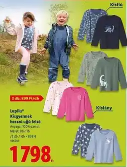 Lidl Lupilu Kisgyermek hosszú ujjú felső ajánlat