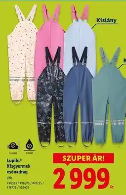 Lidl LUPILU Kisgyermek esőnadrág ajánlat