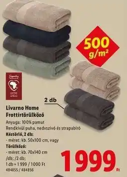 Lidl Livarno Home Frottírtörölköző ajánlat