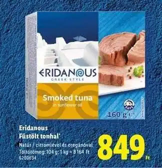 Lidl Eridanous Füstölt tonhal ajánlat