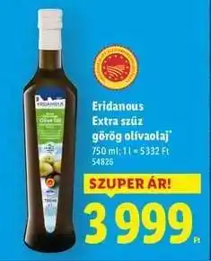 Lidl ERIDANOUS Extra szűz görög olívaolaj ajánlat