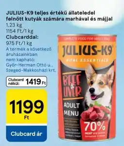 Tesco JULIUS-K9 teljes értékű állateledel ajánlat