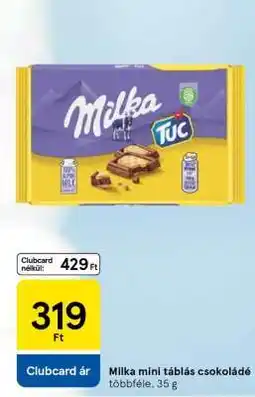 Tesco Milka mini táblás csokoládé ajánlat