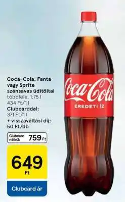 Tesco Coca-Cola, Fanta vagy Sprite szénsavas üdítőital ajánlat
