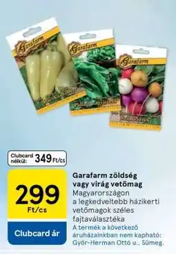 Tesco Garafarm zöldség vagy virág vetőmag ajánlat