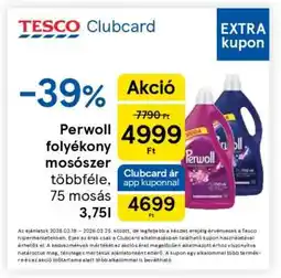 Tesco Perwoll folyékony mosószer többféle, 75 mosás, 3,75 l ajánlat