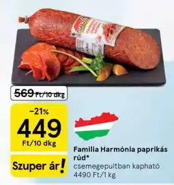 Tesco Familia Harmónia paprikás rúd ajánlat