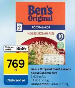 Tesco Ben's Original főzőtasakos hosszúszemű rizs ajánlat