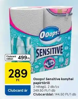 Tesco Ooops! Sensitive Konyhai Papírtörlő ajánlat