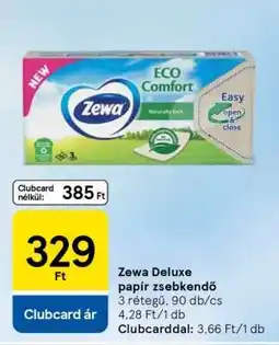Tesco Zewa Deluxe papír zsebkendő ajánlat