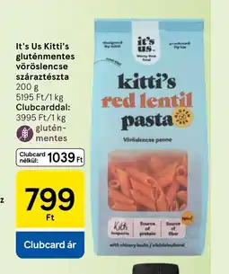 Tesco It's Us Kitti's vöröslencse tészta ajánlat