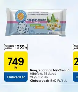 Tesco Neogranormon törlőkendő ajánlat