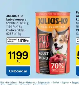 Tesco JULIUS-K9 kutyakonzerv ajánlat