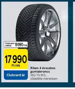 Tesco Riken 4 évszakos gumiabroncs ajánlat